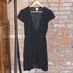 MOSSIMO B&W Polka Dot Wrap Dress